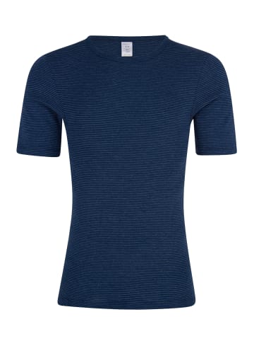 Ammann Unterhemd / Shirt Kurzarm Jeans Feinripp in Blau