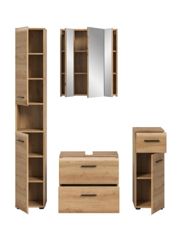 ebuy24 Badmöbelset Ice (4-teilig) Eiche 150 x 30 cm