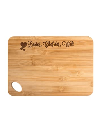 Mr. & Mrs. Panda Küchenbrett Chef mit Spruch in Braun