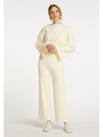 DreiMaster Damen Strickpullover in Wollweiss