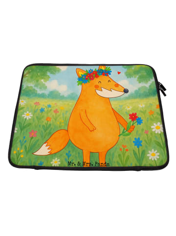 Mr. & Mrs. Panda Laptop Tasche Fuchs Blumen Design ohne Spruch in Weiß