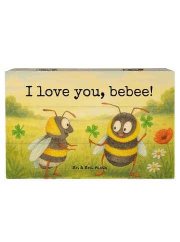 Mr. & Mrs. Panda Geschenkbox Bienen Paar Design mit Spruch in Weiß