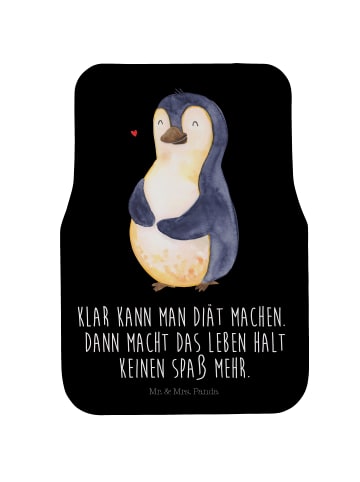 Mr. & Mrs. Panda Auto Fußmatte Pinguin Diät mit Spruch in Schwarz