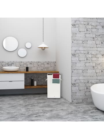 relaxdays 2 x Wäschekorb in Weiß - (B)36 x (H)63 x (T)36 cm