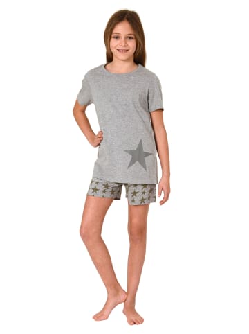 NORMANN Shorty kurzarm Schlafanzug Sterne - 74278 in grau