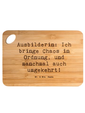 Mr. & Mrs. Panda jausenbrett Spruch Ausbilderin Chaos Ordnung mi... in Braun