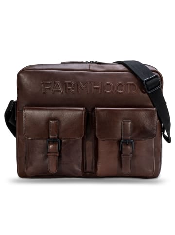 Farmhood Memphis Aktentaschen Messenger Leder 38 cm Laptopfach in dark brown