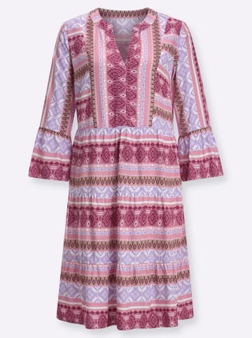 Sieh an! Kleid in altrosa-malve-bedruckt