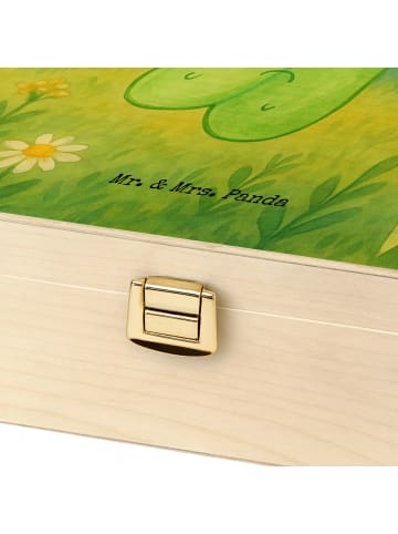 Mr. & Mrs. Panda Tee Box Blume Kleeblatt Design ohne Spruch in Weiß