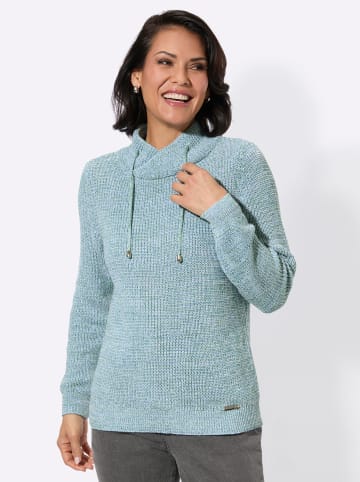 WITT WEIDEN Stehkragen-Pullover in apfel-himmelblau-meliert