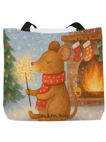 Mr. & Mrs. Panda Tasche Maus Weihnachten Design ohne Spruch in Weiß