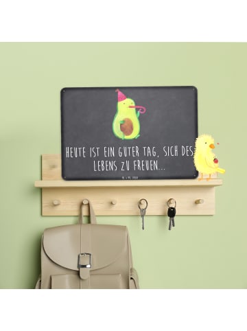 Mr. & Mrs. Panda Blechschild Avocado Feier mit Spruch in Kreidetafel