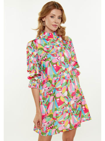 Usha Women Dress in pink multicolor