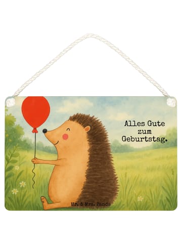 Mr. & Mrs. Panda Deko Schild Igel Luftballon Design mit Spruch in Weiß