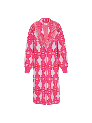 IZIA Cardigan in fuchsia multicolor