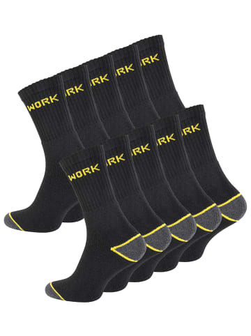 Cotton Prime® 10 Paar Arbeitssocken Work-Socks in Schwarz