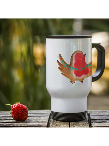 Mr. & Mrs. Panda thermos tasse Rotkehlchen Weihnachten ohne Spruch in Weiß