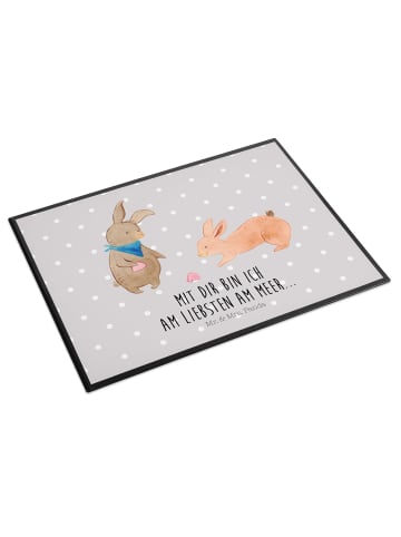 Mr. & Mrs. Panda Bastelunterlage Hasen Muschel mit Spruch in Grau Pastell