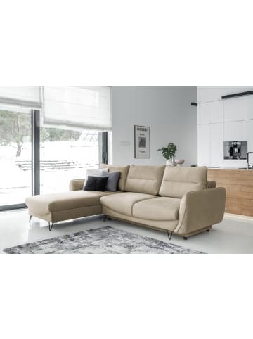MF Design Sonic Recamiere Links in Braunbeige -  (L) 276 x (B) 276 x (H) 100 cm
