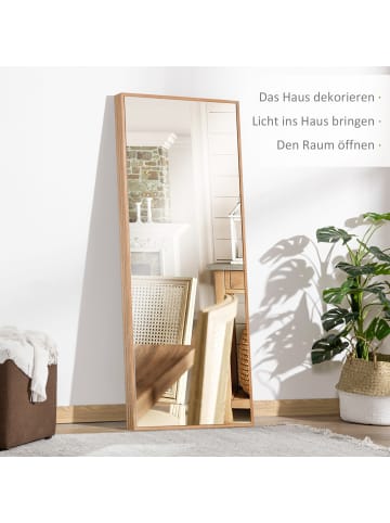 HOMCOM Wandspiegel-45L x 4,8B x 125H cm-Naturholz