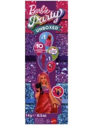 Mattel Spielzeug - Barbie Party Unboxed Barbie Glam Barbie Serie - rote Puppe