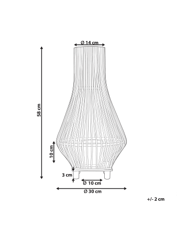 Beliani Laterne LEYTE in Braun - (W) 30 x (H) 58 x (L) 30 cm