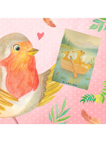 Mr. & Mrs. Panda Beileidskarte Fuchs Kanufahren Design ohne Spruch in Weiß