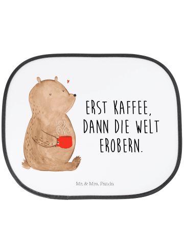 Mr. & Mrs. Panda sonnenschutz Bär Kaffee mit Spruch in Weiß