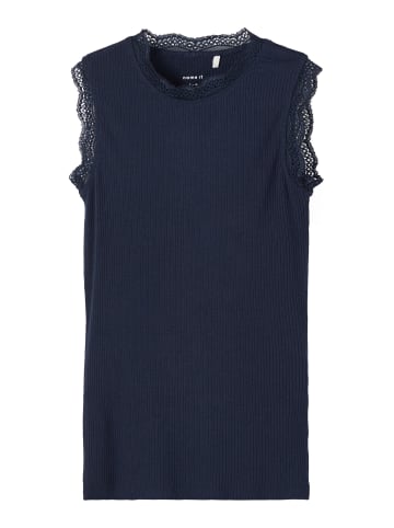 name it Mädchen Top mit Spitzendetails in Blau