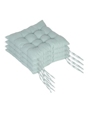 relaxdays 4 x Stuhlkissen in Hellgrün - 40 x 40 cm