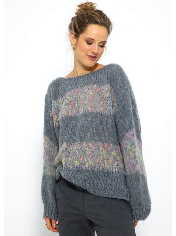 SASSYCLASSY Oversize Strick-Pullover in Grau