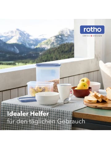 Rotho DOMINO Frischhaltedosen Set 18-teilig luftdicht mit Deckel in Horizon Blue