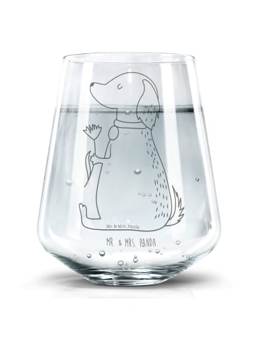Mr. & Mrs. Panda Trinkglas Hund Blume ohne Spruch in Transparent