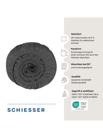 Schiesser Jersey-Elasthan-Topperspannbettlaken Flexi in Dunkelgrau