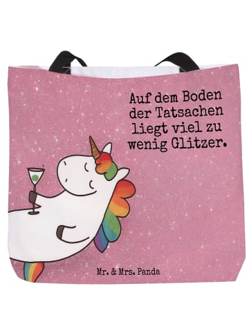 Mr. & Mrs. Panda Shopper Einhorn Blümchentail Design mit Spruch in Weiß