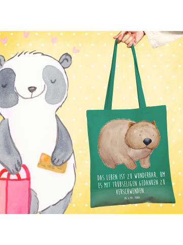 Mr. & Mrs. Panda Shopping Tasche Wombat mit Spruch in Mint
