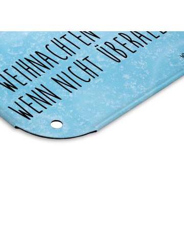 Mr. & Mrs. Panda Metallbild Fuchs  Schlittschuhe mit Spruch in Eisblau