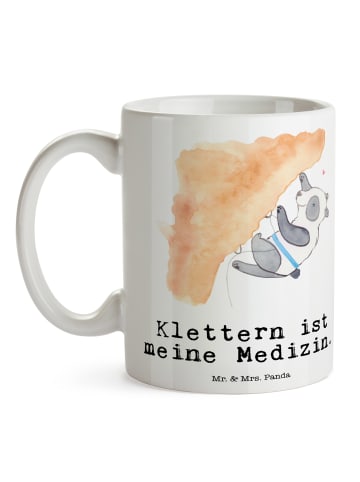 Mr. & Mrs. Panda Kaffeetasse Panda Klettern mit Spruch in Weiß