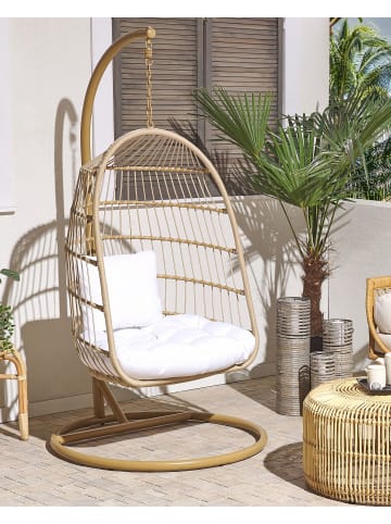 Beliani Hängesessel ALLERA in /Beige/Weiß - (W) 102 x (H) 200 x (L) 102 cm