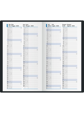 BRUNNEN Wochen-Sichtkalender 756 8,7x15,3cm 1 Woche/2 Seiten Balcron blau 2027