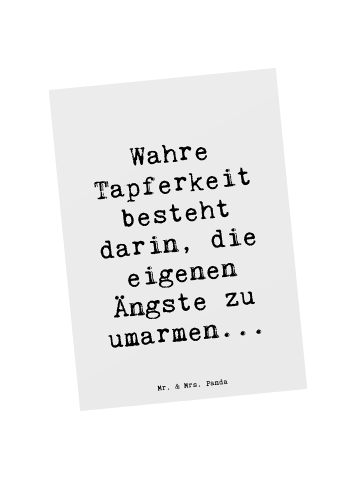 Mr. & Mrs. Panda Grußkarte Spruch Tapferkeit Umarmung mit Spruch in Weiß