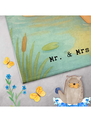 Mr. & Mrs. Panda Handtuch Fuchs Kanufahren Design ohne Spruch in Weiß