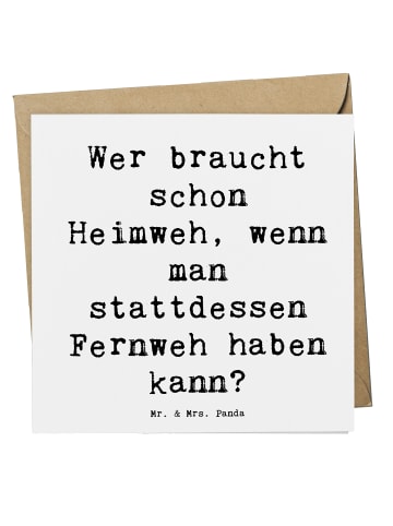 Mr. & Mrs. Panda Einladungskarte Spruch Heimweh oder Fernweh mit... in Weiß