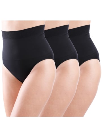Yenita® 3er Set Seamless Form-Slip Figurformender Taillenslip in schwarz