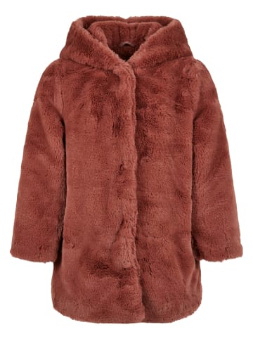 Urban Classics Urban Classics Damen Girls Hooded Teddy Coat in darkrose