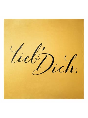 WALLART Leinwandbild Gold - Lieb' Dich in Weiß