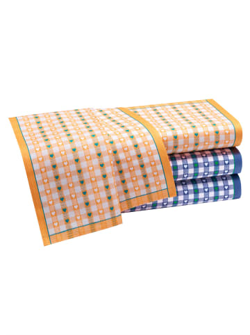 WITT WEIDEN Geschirrtücher in weiß-orange-gemustert + weiß-bleu-gemustert