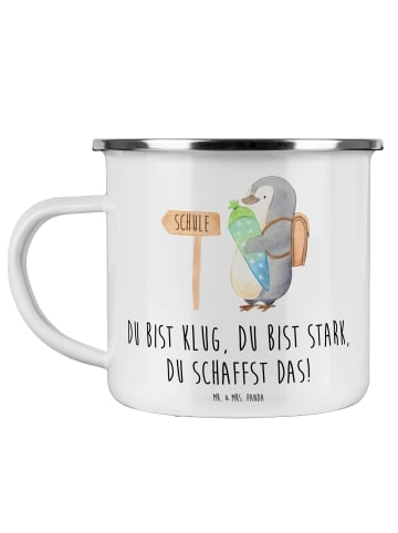 Mr. & Mrs. Panda Teetasse Erster Schultag Motivation mit Spruch in Weiß