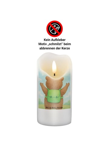 Mr. & Mrs. Panda Weihnachtskerze Bär Flugzeug Design ohne Spruch in Weiß