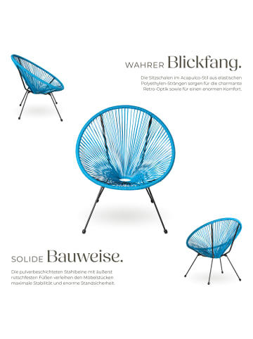 tectake Balkonstuhl im Acapulco-Stil, Belastbarkeit 120 kg, 70,5 x 69 x 78 cm